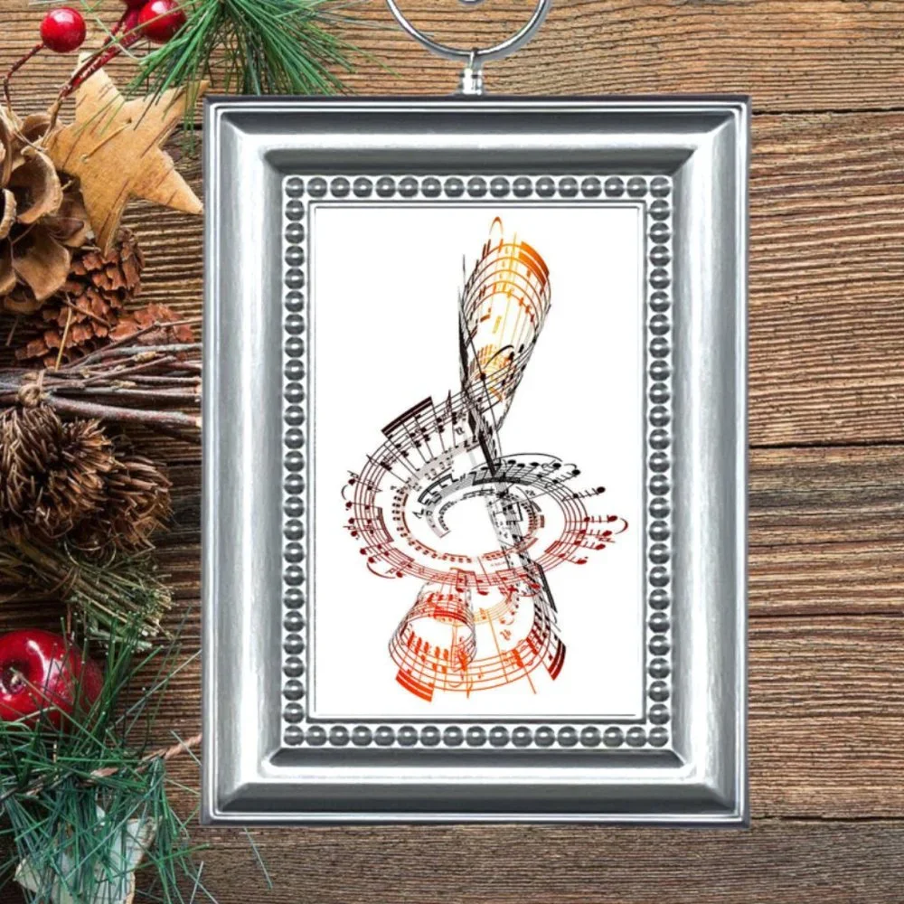 Beautiful Artistic Music Notes Treble‎ Clef Christmas Tree Ornament